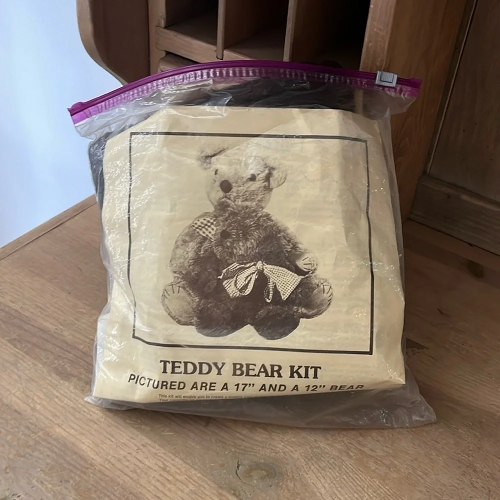 Vintage Grizzlies Teddy Bear Craft Kit 17” Brown Complete